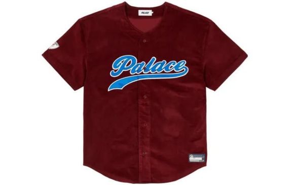 PALACE FW22 Cord Baseball Jersey Burgundy