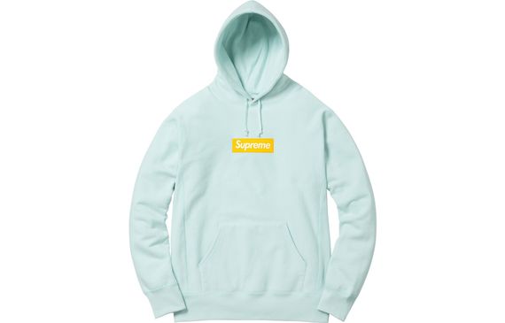 Supreme FW17 Box Logo Hooded Sweatshirt Ice Blue Bogo
