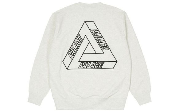 PALACE Outliner Mit Desigher Crew Light Grey Marl