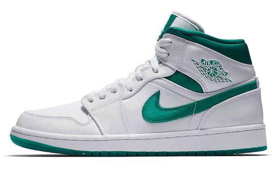 Jordan Air Jordan 1 Mid White Mystic Green PU