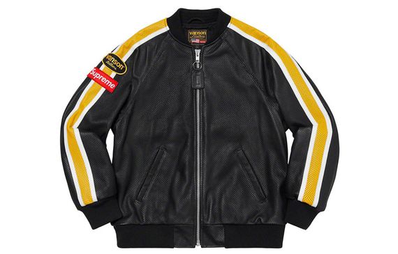 Supreme SS20 Week 1 Vanson Leathers Perforated Bomber Jacket
