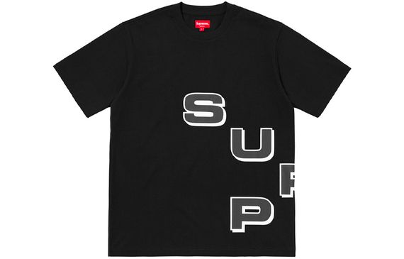 Supreme FW18 Stagger Tee Black Logo T