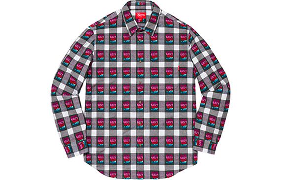 Supreme SS19 Rose Buffalo Plaid Shirt White