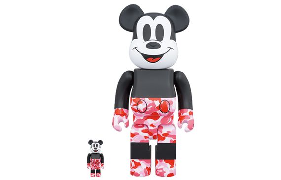 BE@RBRICK x BAPR 400%100% MICKEY MOUSE 7cm/28cm
