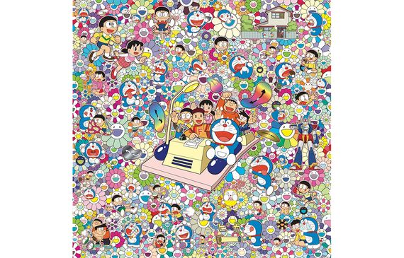 Takashi Murakami Everywhere with Fujiko F.Fujio-sensei and time Machine 72*72cm