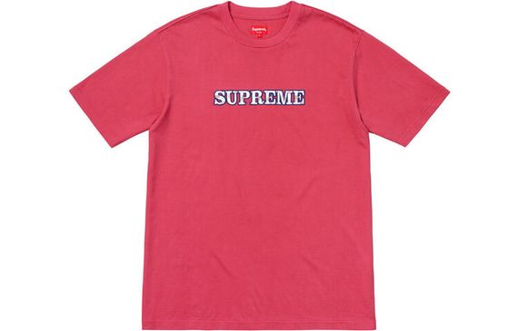 Supreme FW18 Floral Logo Tee Dusty Red Logo T