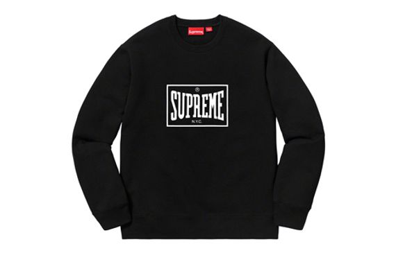 Supreme SS19 Warm Up Crewneck Black Logo
