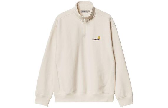Carhartt WIP Half Zip American Script Sweatshirt Natural Logo