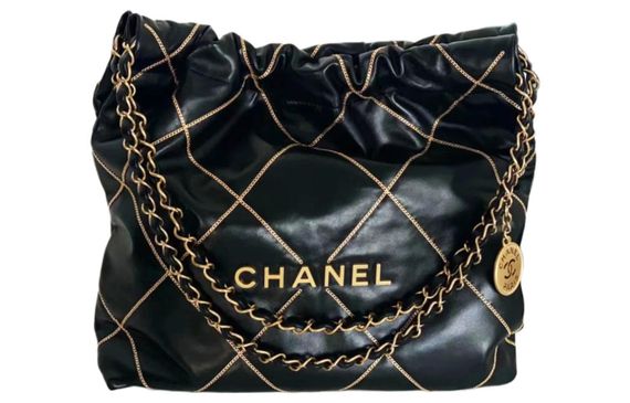 CHANEL 22Bag 23B Logo Tote