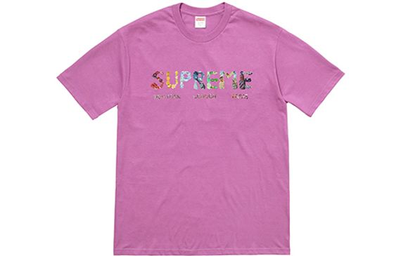 Supreme SS18 Rocks Tee Light Purple Logo T