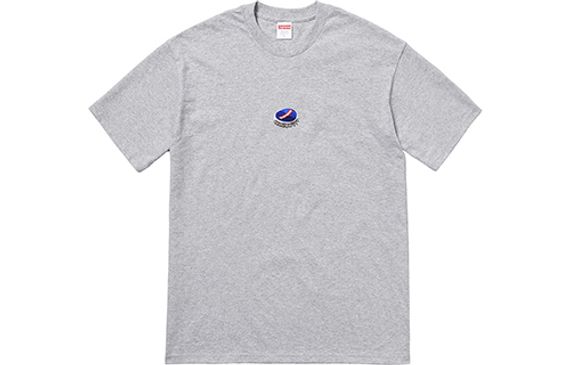 Supreme FW18 Bottle Cap Tee Heather Grey Logo T