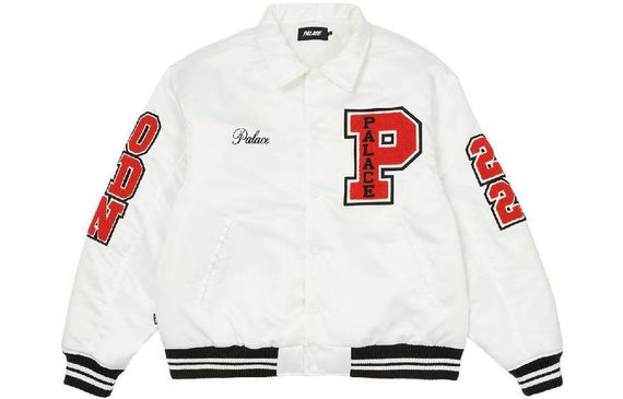 PALACE FW22 SSatin Varsity Jacket White