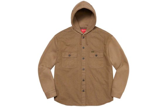 Supreme FW22 Week 12 Fleece Hooded Denim Shirt Logo