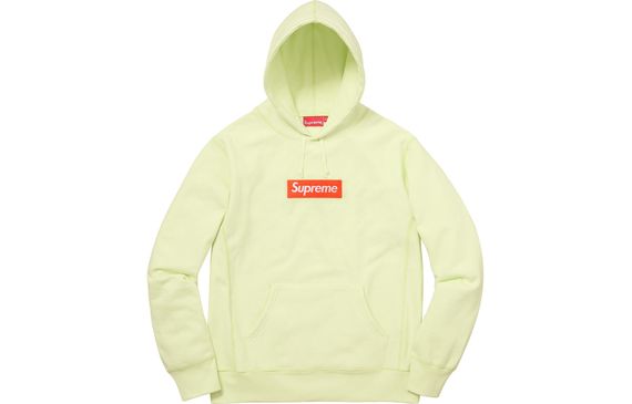 Supreme FW17 Box Logo Hooded Sweatshirt Pale Lime Bogo