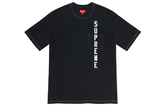 Supreme SS20 Week 6 Contrast Stitch Pocket Tee Logo T