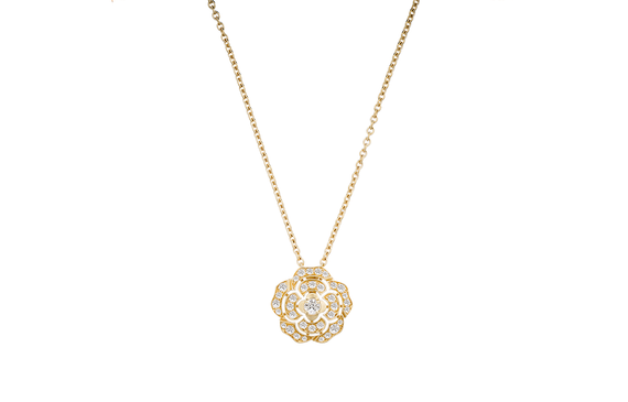 CHANCL CAMELLIA NECKLACE BUTTON 18K
