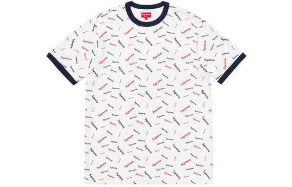 Supreme FW18 Scatter Ringer White Logo T
