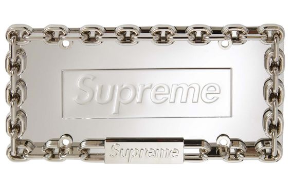 Supreme Chain License Plate Frame Silver