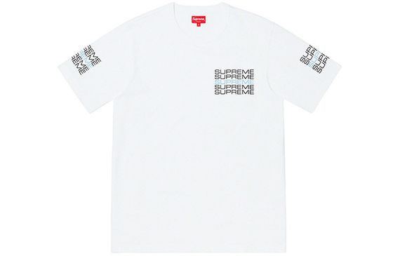 Supreme SS19 Stack Logo Tee White Logo T
