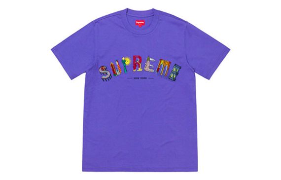 Supreme SS19 City Arc Tee DustyPurple Logo T