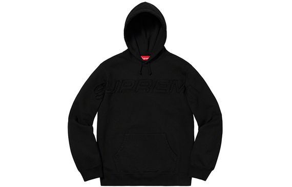 Supreme SS19 Set In Logo Hooded Sweatshirt Black Logo