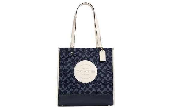 COACH Dempsey 30 Chambray Logo Tote