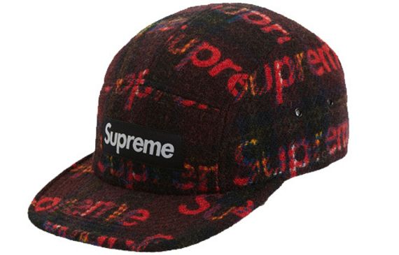 Supreme FW18 Harris Tweed Camp Cap Red Plaid