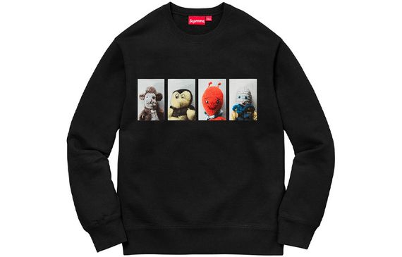 Supreme FW18 Mike Kelley AhhYouth! Crewneck Sweatshirt Black