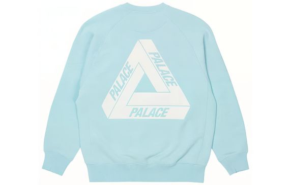 PALACE FW22 Tri-Ferg Slub Crew Light Blue Logo