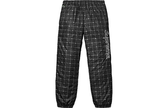 Supreme SS18 x Lacoste Reflective Grid Nylon Track Pant Black