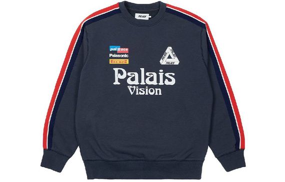 PALACE SS22 Flag Stripe Crew Navy Logo