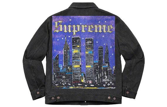 Supreme SS19 New York Painted Trucker Jacket