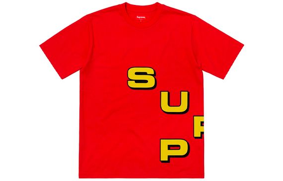Supreme FW18 Stagger Tee Red Logo T