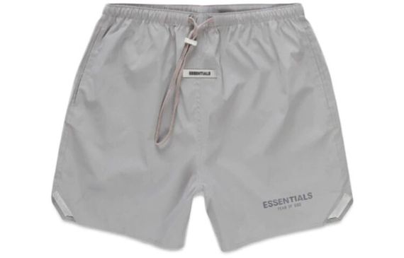 Fear of God Essentials FW20 Volley Shorts Silver Reflective