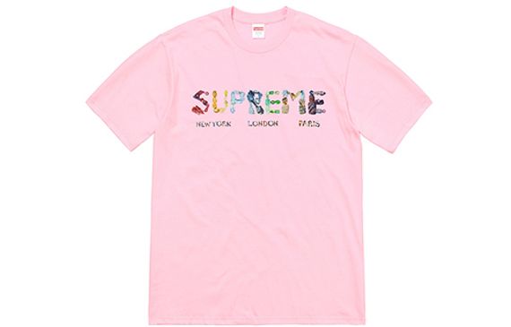 Supreme SS18 Rocks Tee Light Pink logo T