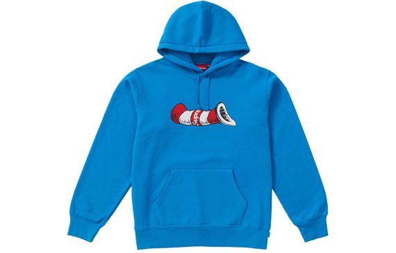 Supreme FW18 Cat in the Hat Hooded Sweatshirt Bright Royal