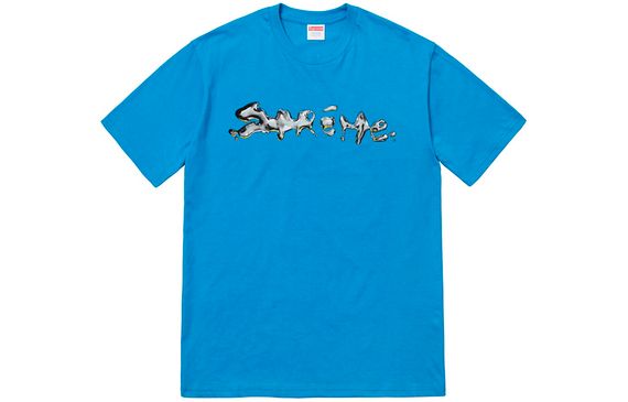 Supreme FW18 Liquid Tee Bright Blue Logo T