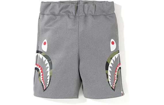 A BATHING APE DOUBLE KNIT SIDE SHARK SHORTS