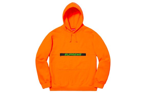 Supreme SS19 Zip Pouch Hooded Sweatshirt Logo