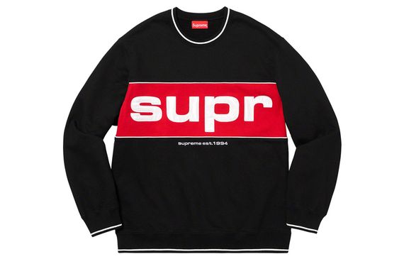 Supreme FW19 Week 7 Piping Crewneck