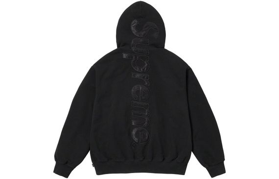 Supreme FW23 WEEK8 SATIN APPLIQUÉ HOODED SWEATSHIRT Logo