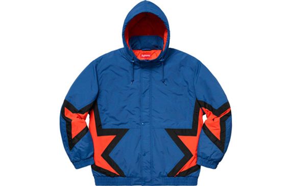 Supreme SS19 Stars Puffy Jacket Royal logo
