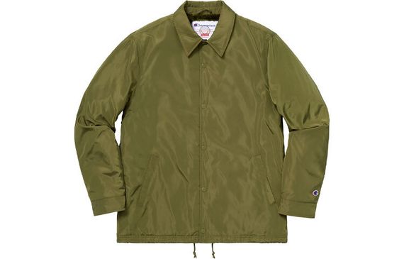 Supreme FW18 x Champion Label Coaches Jacket Olive