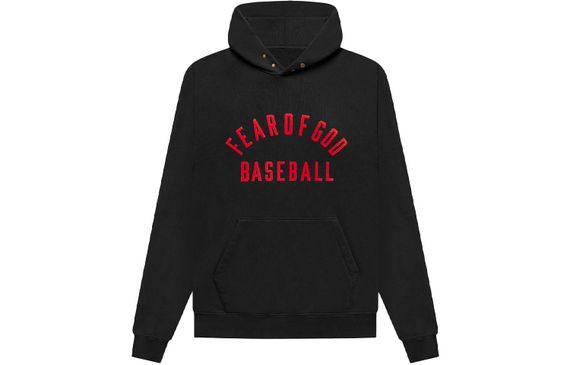 Fear of God Baseball Hoodie Vintage Black Logo