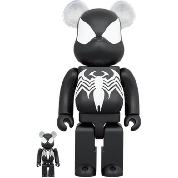 BE@RBRICK 400%100% SPIDER MAN BLACK COSTUME 7cm/28cm