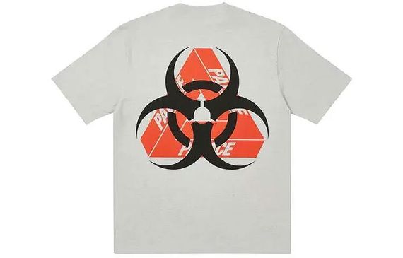 PALACE BIO HAZARD T-SHIRT GREY MARL Logo T