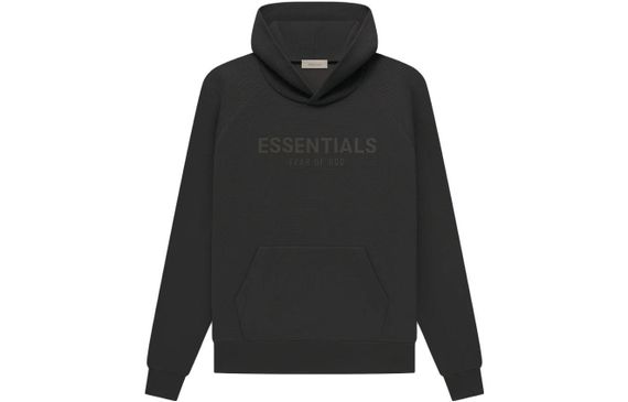 Fear of God Essentials SS23 waffle Raglan Hoodie off Black Logo