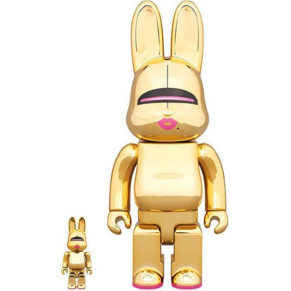 BE@RBRICK 100%400% R@BBRICK Sexy Robot Gold 7cm/28cm
