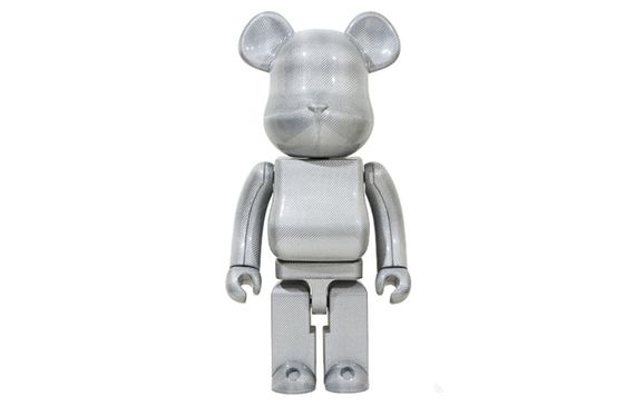 BE@RBRICK Texalium Carbon Fibre Silver 1000%
