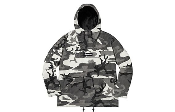 Supreme FW18 Leather Anorak Snow Camo